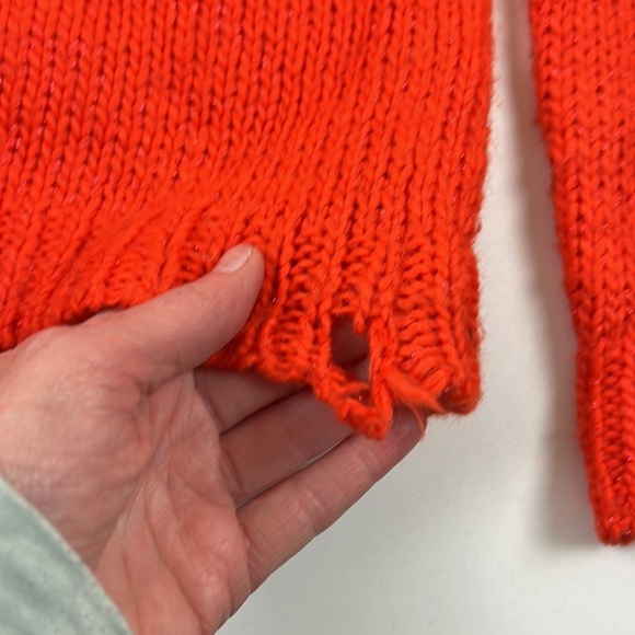 Jones New York Collect Orange Sparkle Orange  Cowl Neck Sweater - Picture 5 of 11